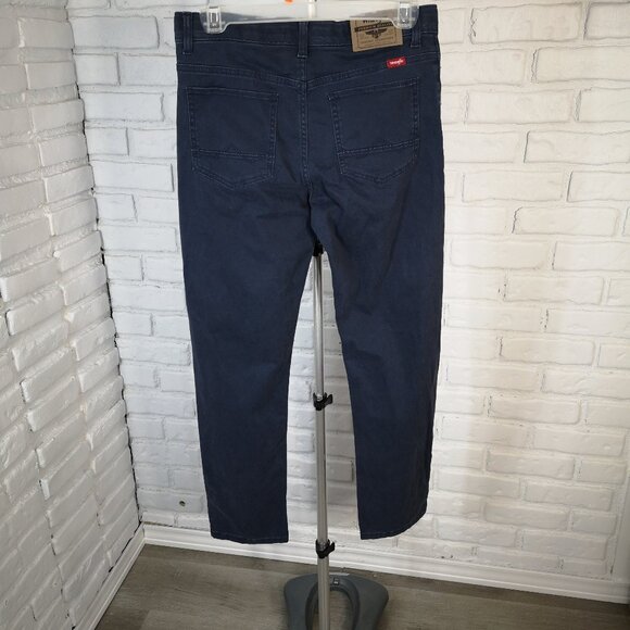 NWT Wrangler Slim Fit Navy Boy's Size 14R Moisture Wicking Khakis Pants - Picture 2 of 12